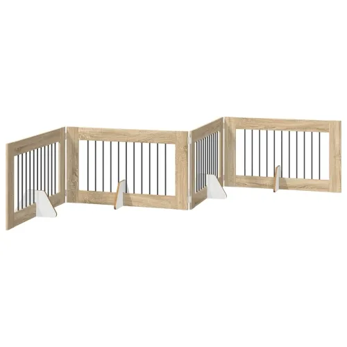 Preklopna vrata za pse s postoljem 4 kom. Hrast sonoma 401 cm - Hrast sonoma 100 x 60 cm 4 Cijena