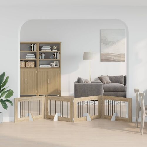 Preklopna vrata za pse s postoljem 4 kom. Hrast sonoma 401 cm - Hrast sonoma 100 x 60 cm 4 Cijena