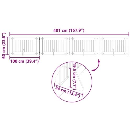 Preklopna vrata za pse s postoljem 4 kom. Hrast artisan 401 cm - Hrast artisan 100 x 60 cm 4 Cijena