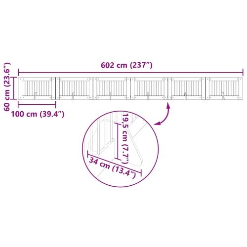 Preklopna vrata za pse s postoljem 6 kom. Hrast sonoma 602 cm - Hrast sonoma 100 x 60 cm 6 Cijena