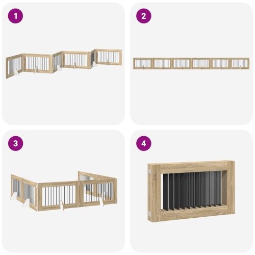 Preklopna vrata za pse s postoljem 6 kom. Hrast sonoma 602 cm - Hrast sonoma 100 x 60 cm 6 Cijena