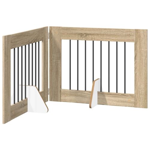 Preklopna vrata za pse s postoljem 2 kom. Hrast sonoma 160,5 cm - Hrast sonoma 80 x 60 cm 2 Cijena