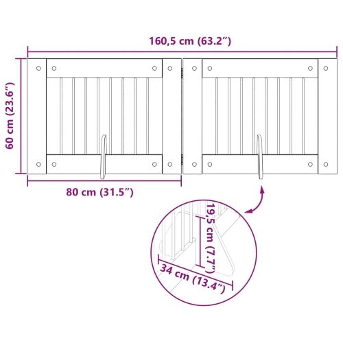 Preklopna vrata za pse s postoljem 2 kom. Hrast sonoma 160,5 cm - Hrast sonoma 80 x 60 cm 2 Cijena