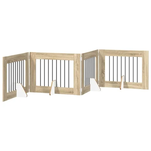 Preklopna vrata za pse s postoljem 4 kom. Hrast sonoma 321 cm - Hrast sonoma 80 x 60 cm 4 Cijena