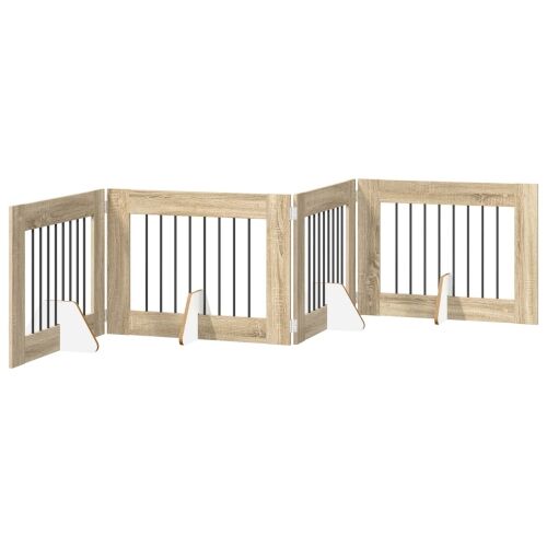Preklopna vrata za pse s postoljem 4 kom. Hrast sonoma 321 cm - Hrast sonoma 80 x 60 cm 4 Cijena