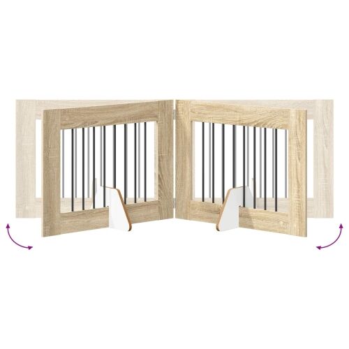 Preklopna vrata za pse s postoljem 4 kom. Hrast sonoma 321 cm - Hrast sonoma 80 x 60 cm 4 Cijena
