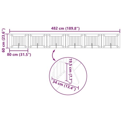 Preklopna vrata za pse s postoljem 6 kom. Hrast sonoma 482 cm - Hrast sonoma 80 x 60 cm 6 Cijena