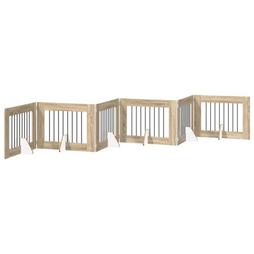Preklopna vrata za pse s postoljem 6 kom. Hrast sonoma 482 cm - Hrast sonoma 80 x 60 cm 6 Cijena