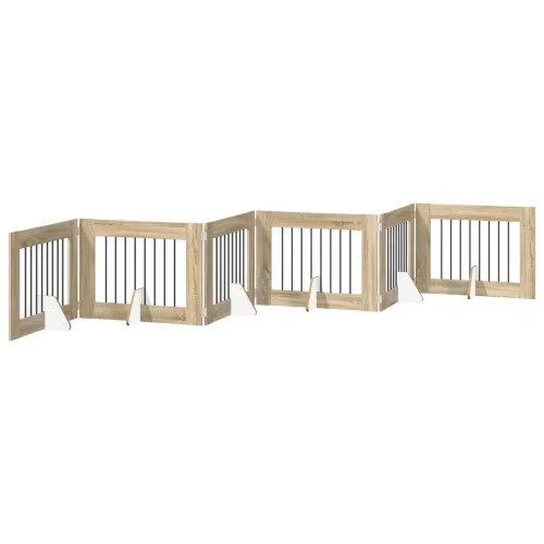 Preklopna vrata za pse s postoljem 6 kom. Hrast sonoma 482 cm - Hrast sonoma 80 x 60 cm 6 Cijena