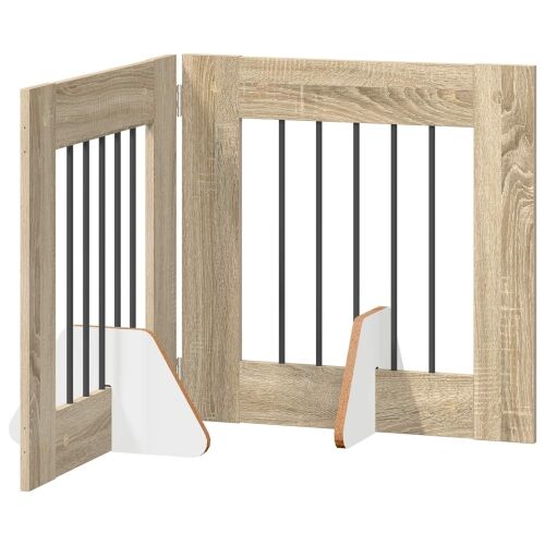 Preklopna vrata za pse s postoljem 2 kom. Hrast sonoma 120,5 cm - Hrast sonoma 60 x 60 cm 2 Cijena