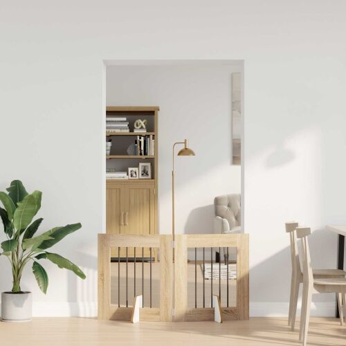 Preklopna vrata za pse s postoljem 2 kom. Hrast sonoma 120,5 cm - Hrast sonoma 60 x 60 cm 2 Cijena