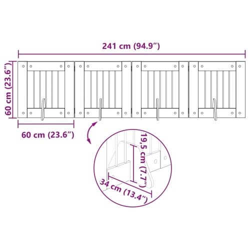 Preklopna vrata za pse s postoljem 4 kom. Hrast sonoma 241 cm - Hrast sonoma 60 x 60 cm 4 Cijena