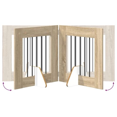 Preklopna vrata za pse s postoljem 4 kom. Hrast sonoma 241 cm - Hrast sonoma 60 x 60 cm 4 Cijena
