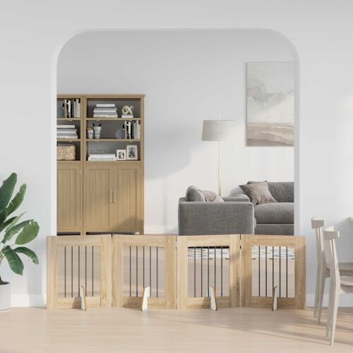 Preklopna vrata za pse s postoljem 4 kom. Hrast sonoma 241 cm - Hrast sonoma 60 x 60 cm 4 Cijena