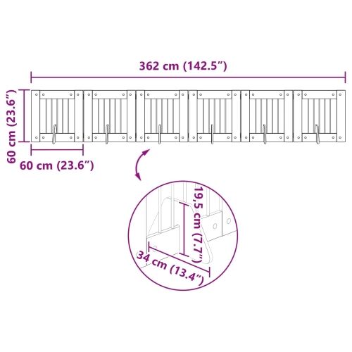 Preklopna vrata za pse s postoljem 6 kom. Hrast sonoma 362 cm - Hrast sonoma 60 x 60 cm 6 Cijena