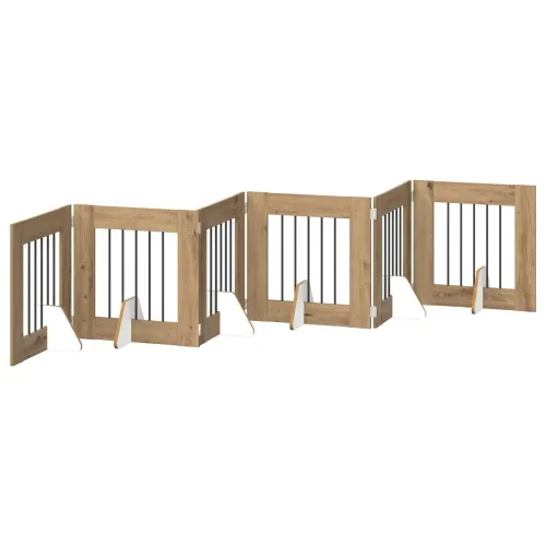 Preklopna vrata za pse s postoljem 6 kom. Hrast artisan 362 cm - Hrast artisan 60 x 60 cm 6 Cijena