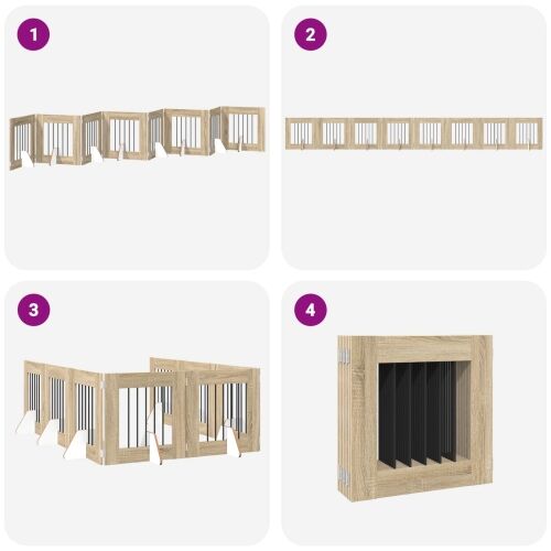 Preklopna vrata za pse s postoljem 8 kom. Hrast sonoma 60 cm - Hrast sonoma 60 x 60 cm 8 Cijena