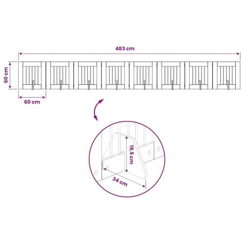 Preklopna vrata za pse s postoljem 8 kom. Hrast sonoma 60 cm - Hrast sonoma 60 x 60 cm 8 Cijena