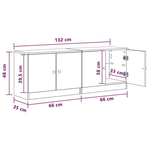 Ormar za krevet na kat 2 kom. Betonska siva 66 x 35 x 48 cm - Betonska siva Cijena