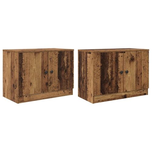 Ormar za krevet na kat 2 kom. Staro drvo 66 x 35 x 48 cm - Staro drvo Cijena