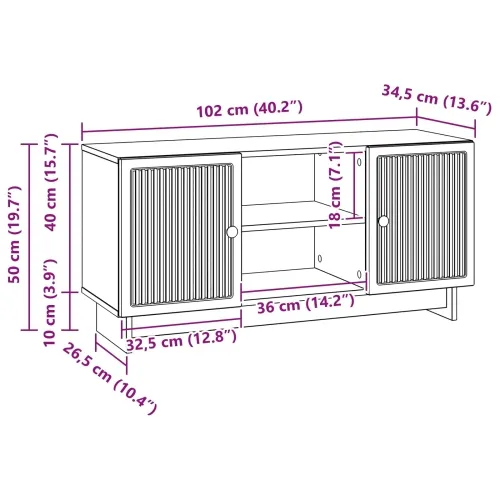 TV ormar 102 x 34,5 x 50 cm Bijela Konstruirano drvo - Bijela Cijena