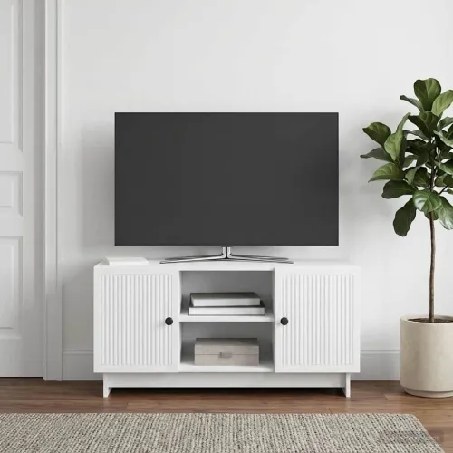 TV ormar 102 x 34,5 x 50 cm Bijela Konstruirano drvo - Bijela Cijena