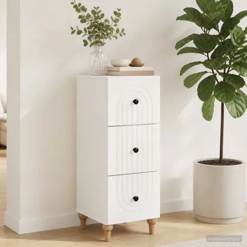 Ormar s ladicama Bijela 33 x 34,5 x 90 cm Konstruirano drvo - Bijela Cijena
