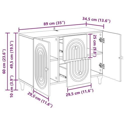 TV ormar s ladicama Bijela 89 x 34,5 x 60 cm Konstruirano drvo - Bijela Cijena