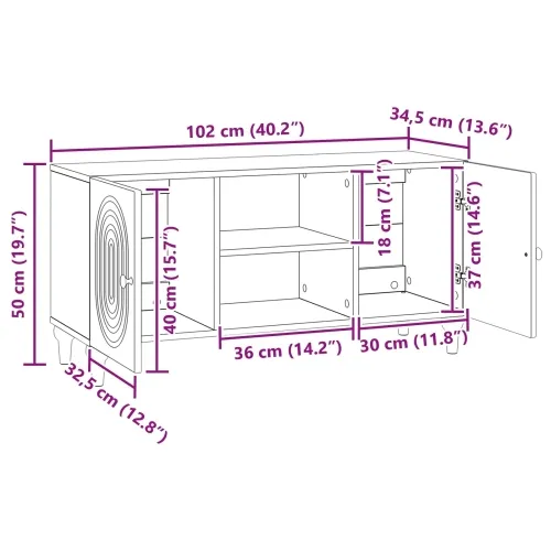 TV ormar Bijela 102 x 34,5 x 50 cm Konstruirano drvo - Bijela Cijena