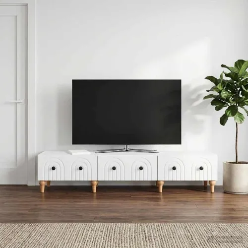 TV ormar s ladicama Bijela 147 x 34,5 x 30 cm Konstruirano drvo - Bijela Cijena