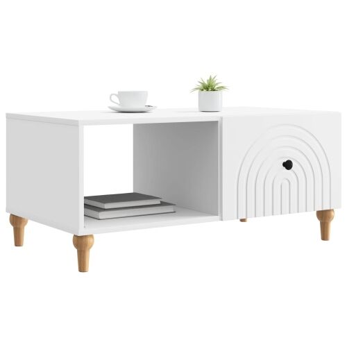 Stolić za kavu Bijela 90 x 50 x 40 cm Konstruirano drvo - Bijela Cijena