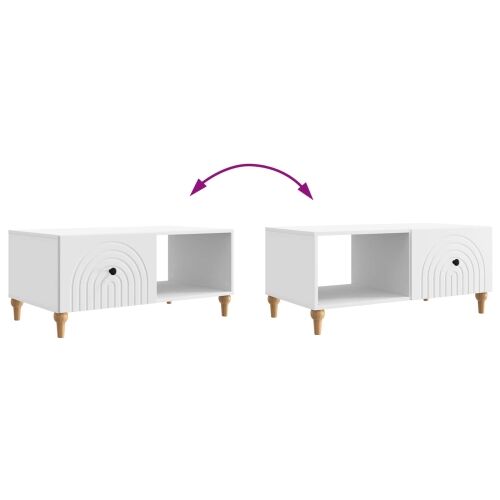 Stolić za kavu Bijela 90 x 50 x 40 cm Konstruirano drvo - Bijela Cijena