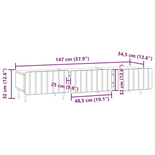 TV ormar s ladicama Bijela 147 x 34,5 x 32 cm Konstruirano drvo - Bijela Cijena