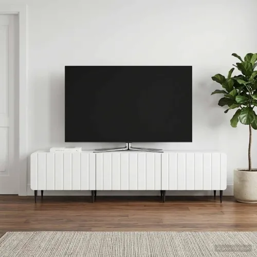 TV ormar s ladicama Bijela 147 x 34,5 x 32 cm Konstruirano drvo - Bijela Cijena