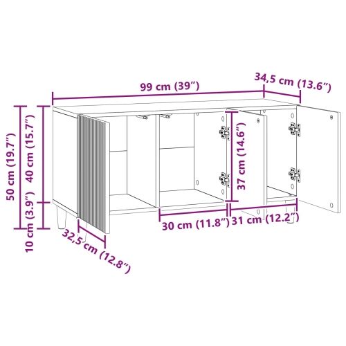 TV ormar Bijela 99 x 34,5 x 50 cm Konstruirano drvo - Bijela Cijena