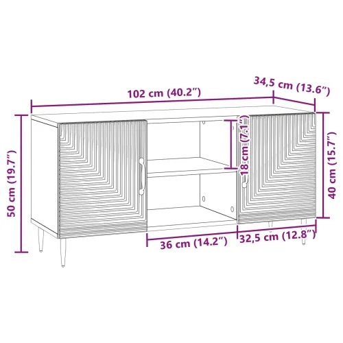 TV ormar Bijela 102 x 34,5 x 50 cm Konstruirano drvo - Bijela Cijena