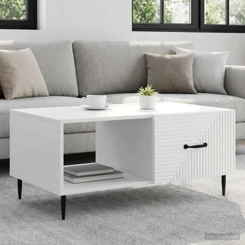 Stolić za kavu Bijela 90 x 50 x 40 cm Konstruirano drvo - Bijela Cijena