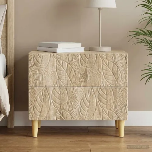 Noćni ormarić Hrast sonoma 62 x 34,5 x 48 cm Konstruirano drvo - Hrast sonoma Cijena