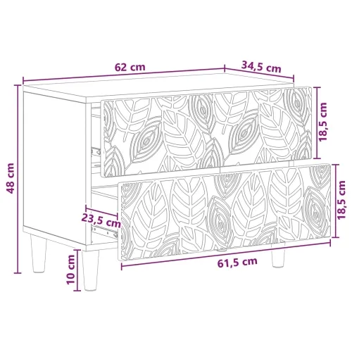 Noćni ormarić Bijela visokog sjaja 62 x 34,5 x 48 cm - Bijela visokog sjaja Cijena