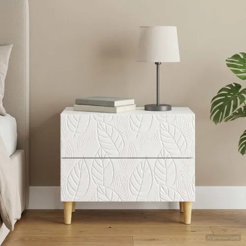 Noćni ormarić Bijela visokog sjaja 62 x 34,5 x 48 cm - Bijela visokog sjaja Cijena
