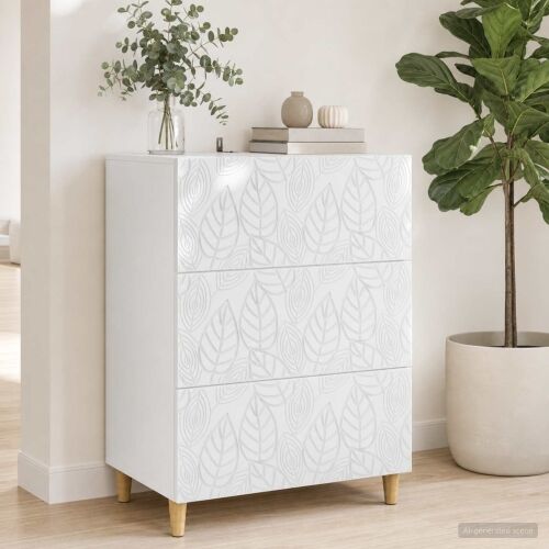 Ormar s ladicama Bijela 66 x 34,5 x 90 cm Konstruirano drvo - Bijela Cijena