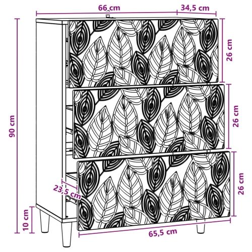 Ormar s ladicama Crna 66 x 34,5 x 90 cm Konstruirano drvo - Crna Cijena