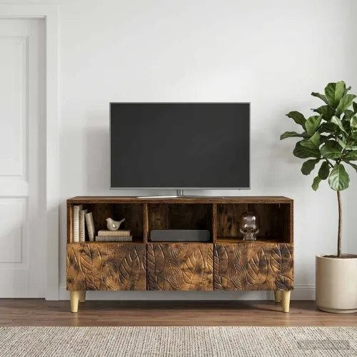 TV ormar 102 x 34,5 x 50 cm Dimljeni hrast Konstruirano drvo - Dimljeni hrast Cijena