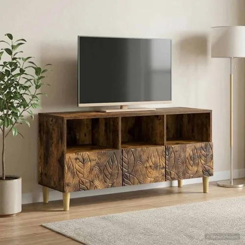 TV ormar 102 x 34,5 x 50 cm Dimljeni hrast Konstruirano drvo - Dimljeni hrast Cijena