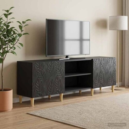 TV ormar 150 x 31 x 50 cm Crna Konstruirano drvo - Crna Cijena