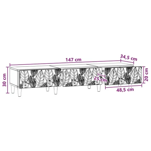 TV ormar 147 x 34,5 x 30 cm Bijela Konstruirano drvo - Bijela Cijena
