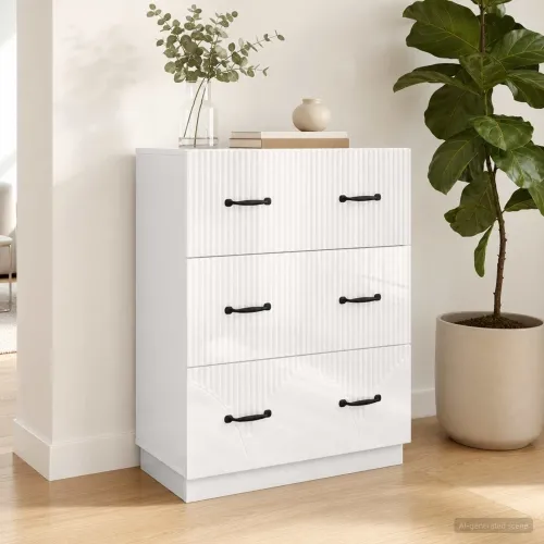 Ormar s ladicama Bijela 66 x 34,5 x 87 cm Konstruirano drvo - Bijela Cijena