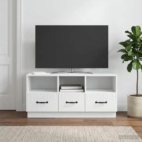 TV ormar s ladicama Bijela 102 x 34,5 x 47 cm Konstruirano drvo - Bijela Cijena