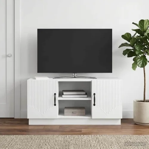 TV ormar Bijela 102 x 34,5 x 47 cm Konstruirano drvo - Bijela Cijena
