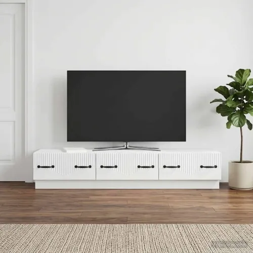TV ormar s ladicama Bijela 147 x 34,5 x 27 cm Konstruirano drvo - Bijela Cijena